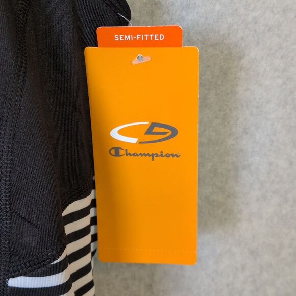 C9 Champion Duo Dry Semi Fitted Black White Stripe Padded Racerback Tank L NWT - Picture 4 of 5